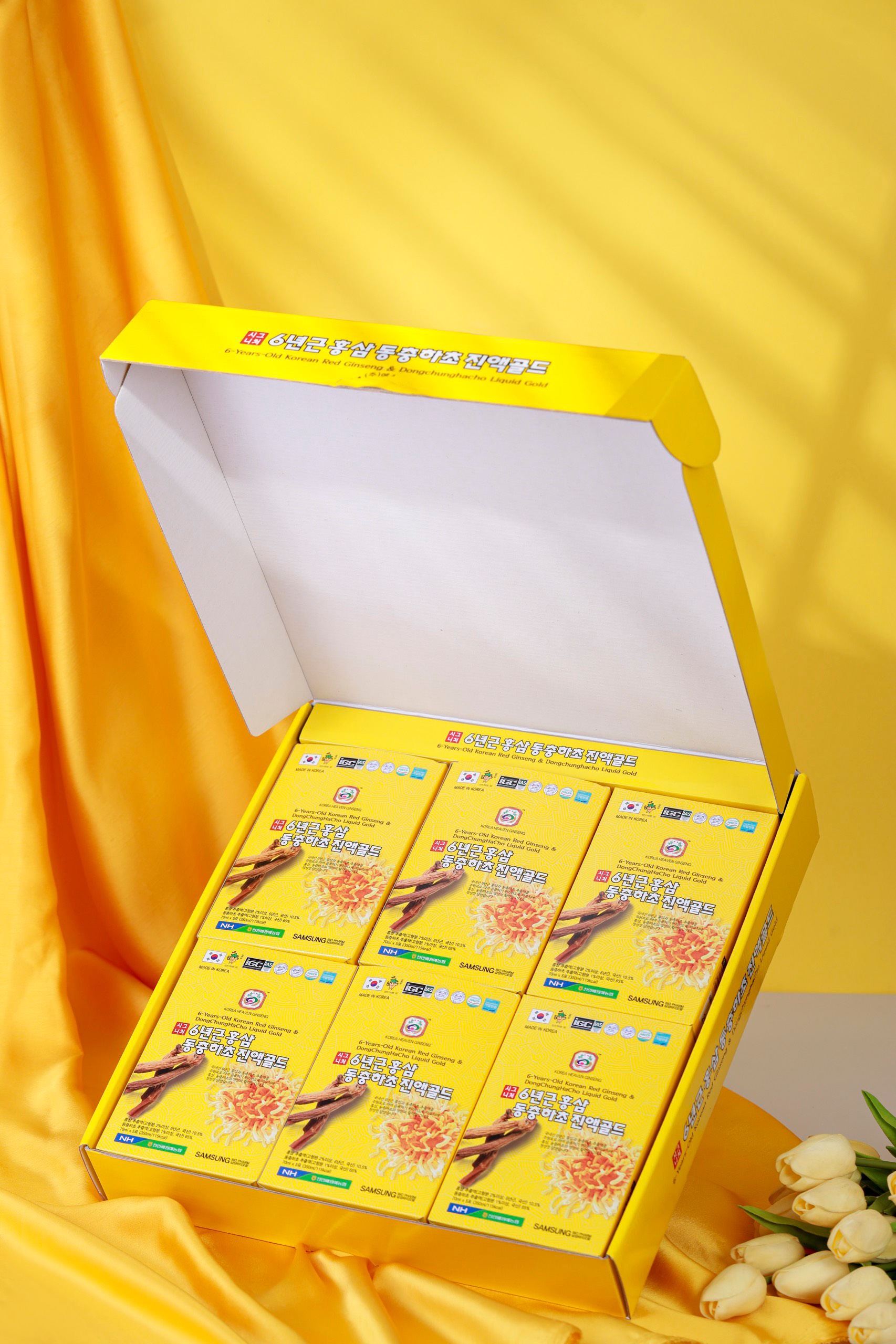 Hồng sâm Gold 6 năm tuổi đông trùng hạ thảo ( 1 hộp 30 gói - 70ml/ 1 gói)